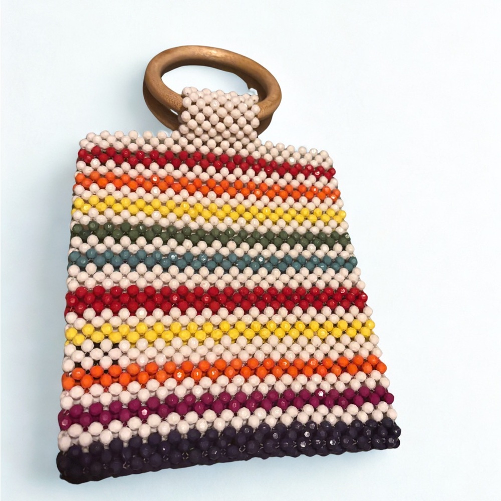 Lulu NYC Rainbow Beaded Bag